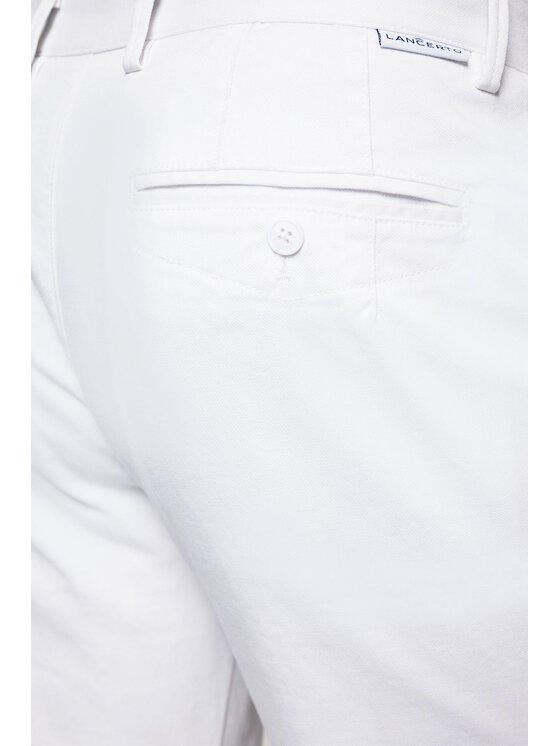 Lancerto Lancerto Spodnie materiałowe Monaco SP082123000007 Biały Slim Fit
