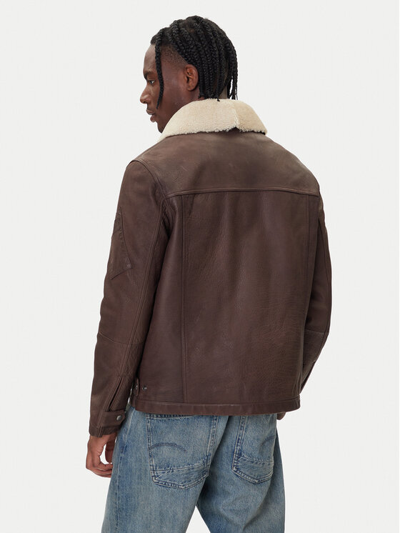 Aeronautica Militare Aeronautica Militare Kožená bunda 252PN0960UPL00304 Hnědá Regular Fit