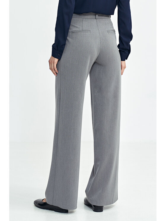 NIFE NIFE Kalhoty z materiálu SD128 Šedá Wide Leg