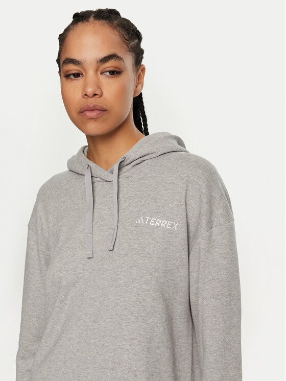 adidas adidas Džemperis ar kapuci Terrex Logo IB6567 Pelēks Regular Fit