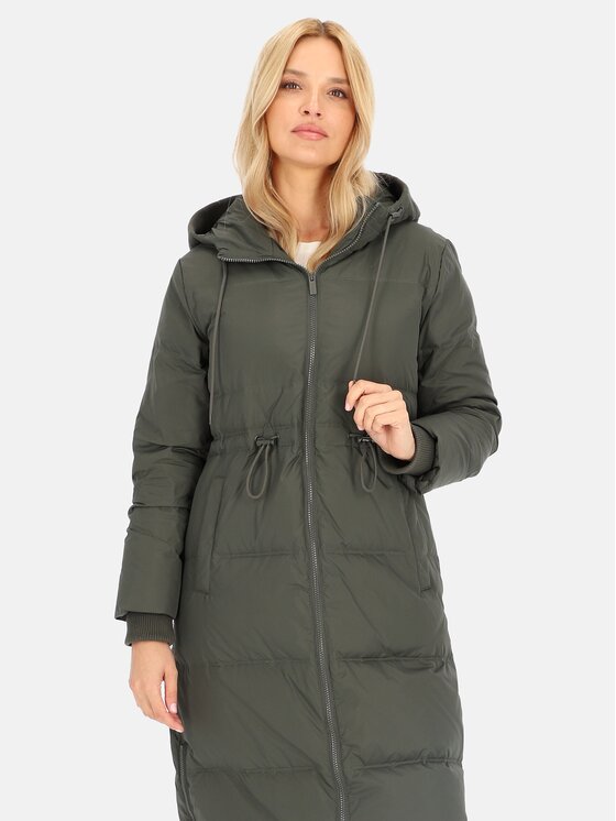Perso Perso Kurtka damska BLH241008FX Khaki Regular Fit