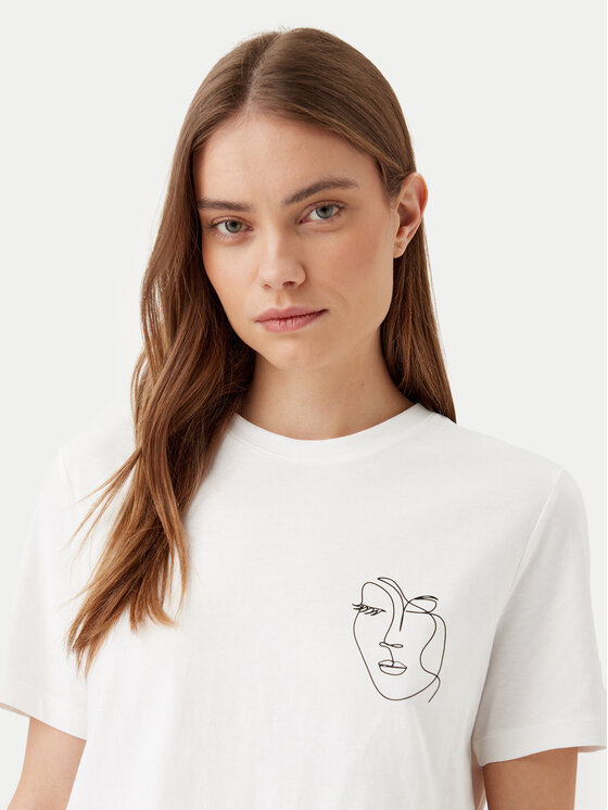 Vila Vila T-Shirt Sybilla 14103247 Λευκό Regular Fit