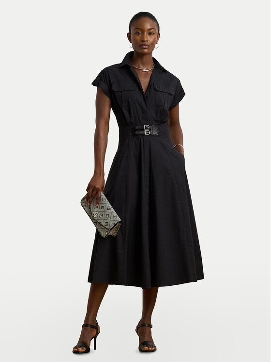 LAUREN RALPH LAUREN LAUREN RALPH LAUREN Rochie tip cămașă 200973594001 Negru Regular Fit