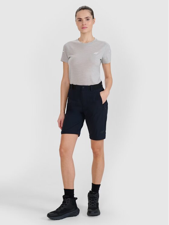 4F 4F Outdoorové nohavice 4FWSS25TFTRF0798-20S Čierna Regular Fit