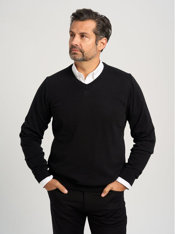 Willsoor Willsoor Sweter 71405 Czarny Regular Fit