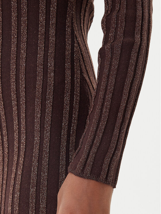 Fracomina Fracomina Sukienka dzianinowa FJ25WD5006K463Q7 Brązowy Slim Fit