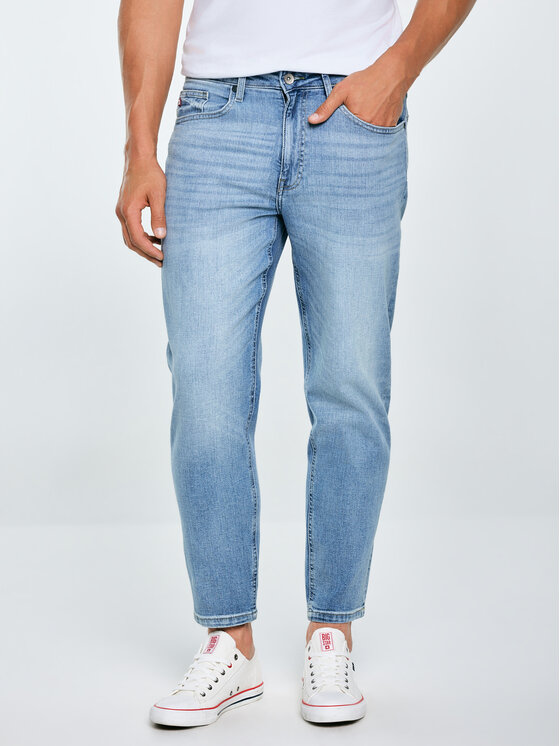 BIG STAR BIG STAR Jeansy ATES CROPPED Niebieski Tapered Fit