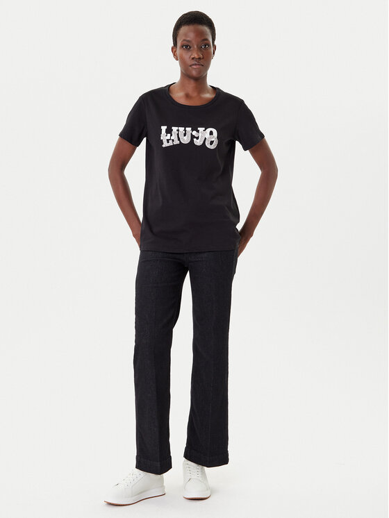 Liu Jo Sport Liu Jo Sport Marškinėliai TF5280 JS923 Juoda Regular Fit