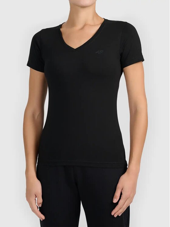 4F 4F T-Shirt 4FWMM00TTSHF3307-20S-20S-20S Czarny Regular Fit