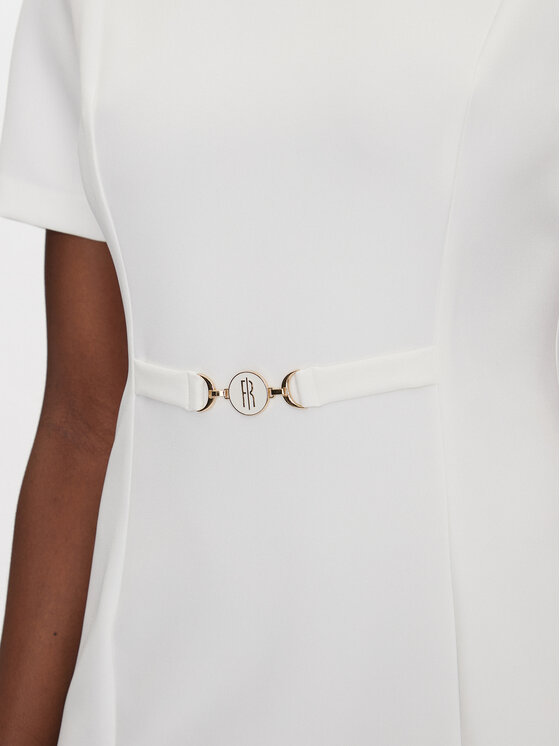 Fracomina Fracomina Koktejlové šaty FS25SD1006W42901 Biela Regular Fit