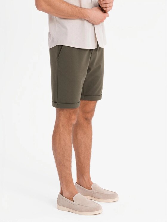 Ombre Ombre Szorty materiałowe OM-SRCS-0170 Zielony Regular Fit
