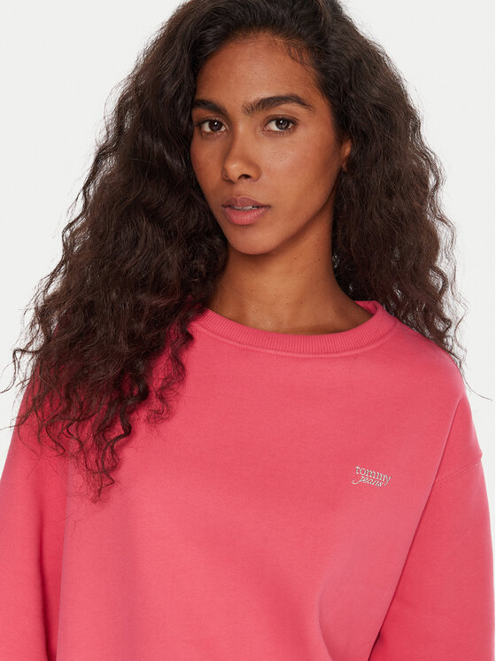 Tommy Jeans Tommy Jeans Bluză Silver Script DW0DW21961 Roz Regular Fit