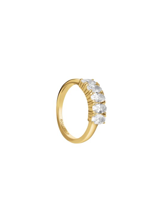 Rosefield Rosefield Pierścionek Oval Crystal Ring Złoty