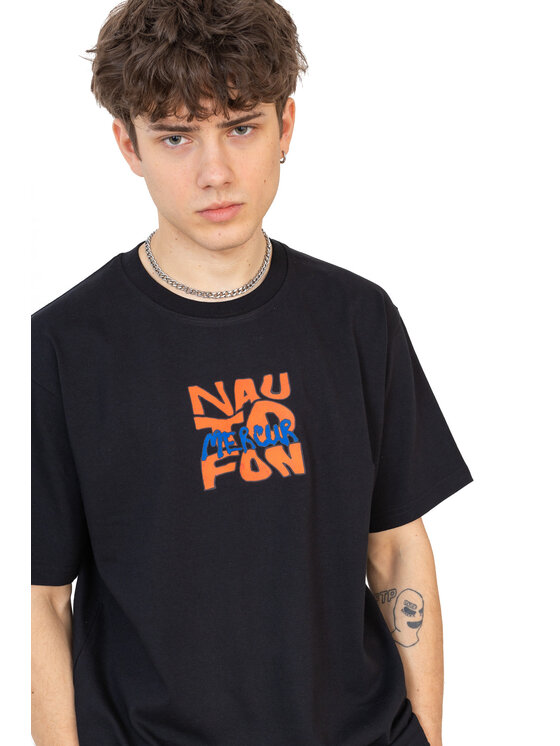 Mercur Mercur T-Shirt Nautofon Flat Czarny Comfortable Fit