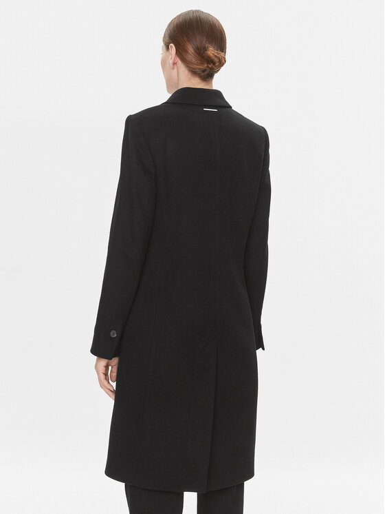 Calvin Klein Calvin Klein Płaszcz wełniany Essential K20K206877 Czarny Regular Fit