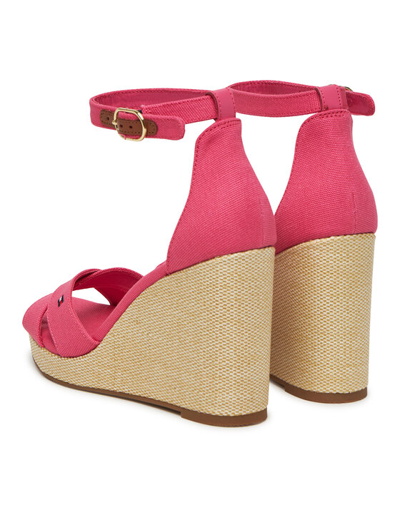 Tommy Hilfiger Tommy Hilfiger Sandalen Flag High Wedge Espad Crisscross FW0FW08661 Rosa