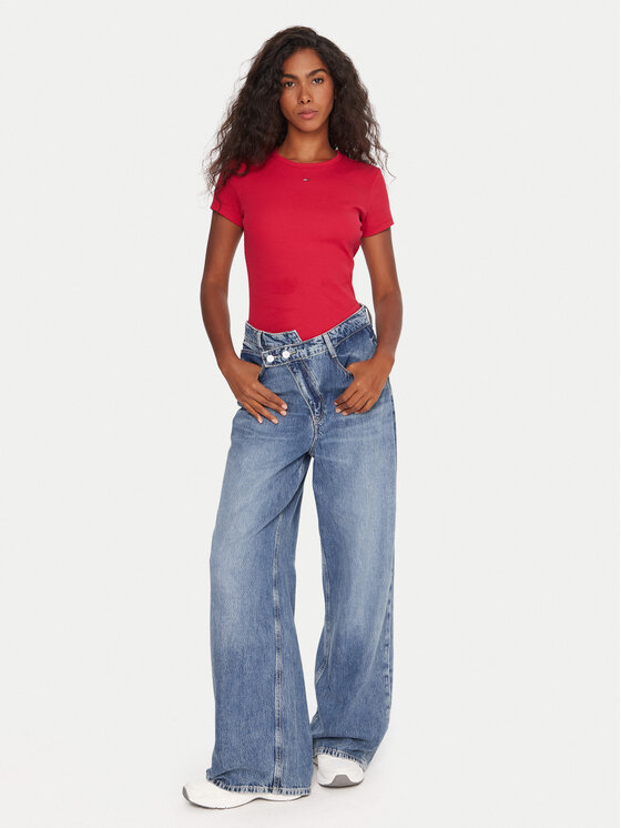 Tommy Jeans Tommy Jeans T-Shirt Essential DW0DW17383 Rosa Slim Fit
