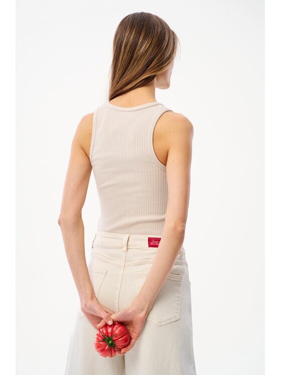 NAOKO NAOKO Top Tuesday Tomato Czerwony Regular Fit
