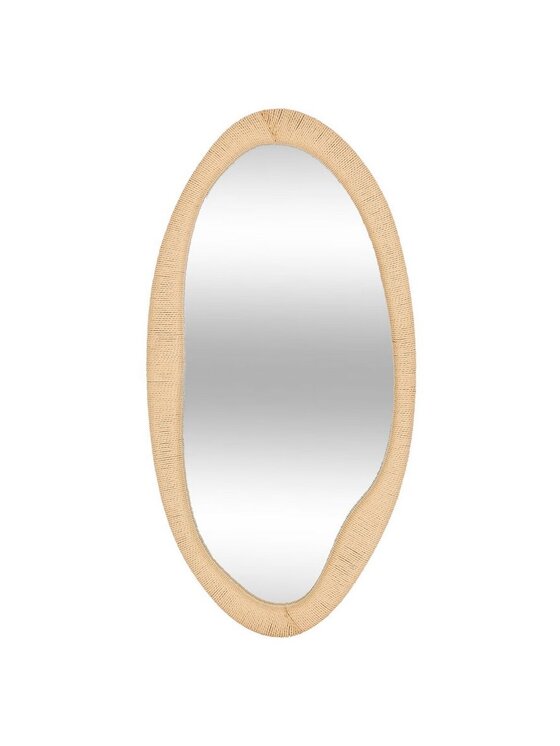 MIAhome MIAhome Lustro ścienne owalne plecione 114x58 cm Beżowy