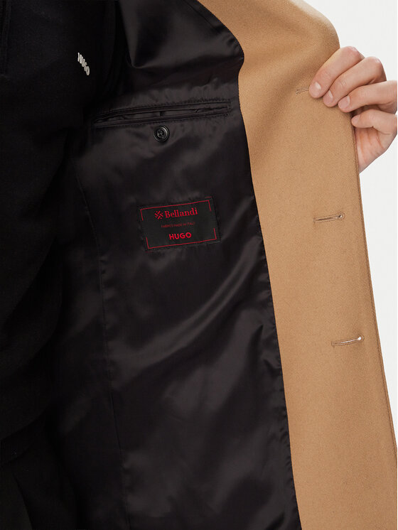 HUGO HUGO Płaszcz wełniany 50569210 Beżowy Slim Fit