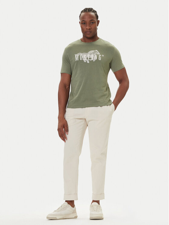 Mustang Mustang T-Shirt Austin 1016858 Πράσινο Regular Fit