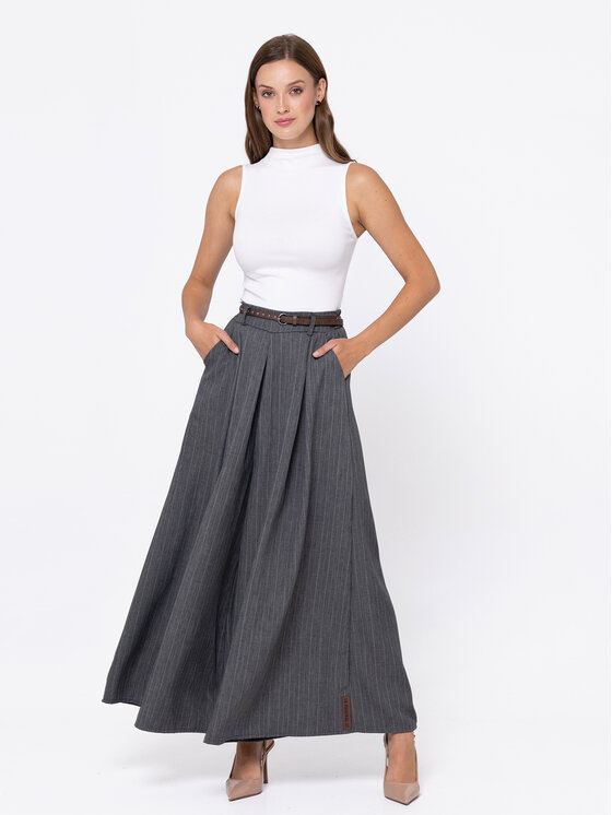 Miss LK Miss LK Spodnie materiałowe MISSLKS Szary Wide Leg