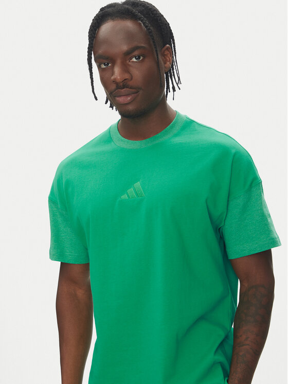 adidas adidas T-Shirt ALL SZN Colorblock JJ3676 Zielony Loose Fit