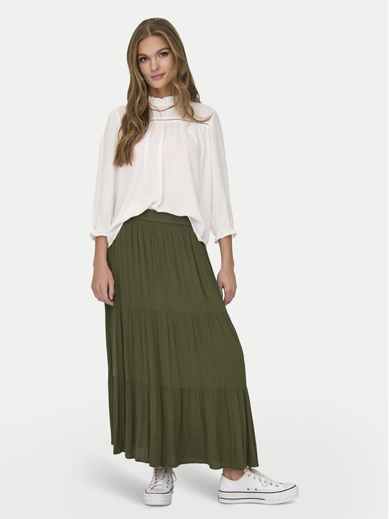 ONLY ONLY Maxi suknja Mikka 15324808 Zelena Regular Fit