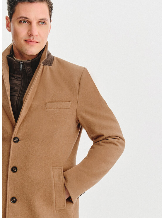 Pako Lorente Pako Lorente Płaszcz zimowy P25WF-7X-016 Beżowy Classic Fit