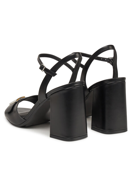 Calvin Klein Calvin Klein Sandały Heel Sandal 85 W/Ck Hw - Lth HW0HW02485 Czarny