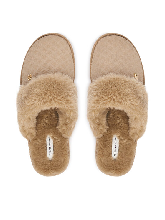 Tommy Hilfiger Tommy Hilfiger Hausschuhe Th Premium Shearling Shoes FW0FW09947 Beige