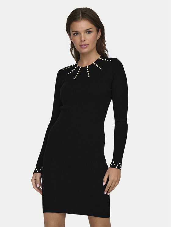 ONLY ONLY Džemper haljina Ida 15334548 Crna Slim Fit