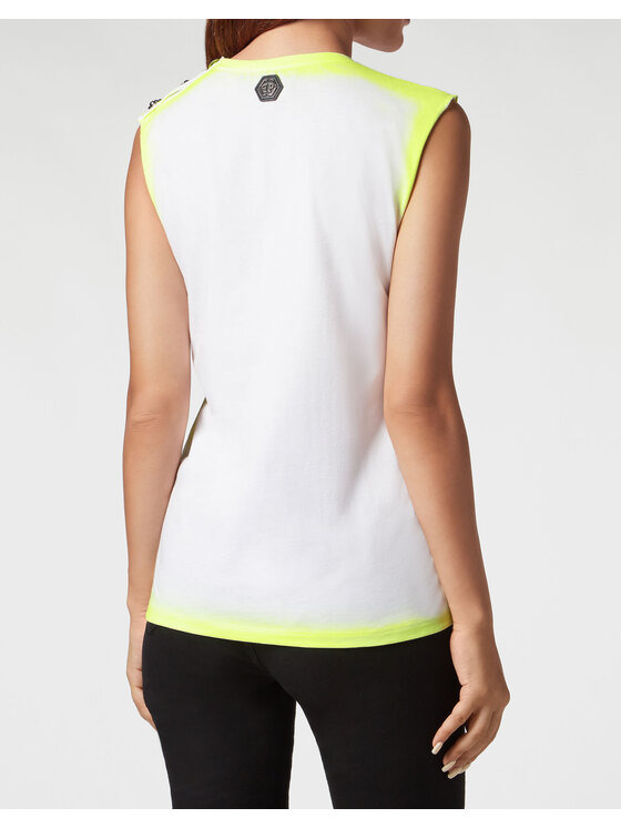 PHILIPP PLEIN PHILIPP PLEIN Tank top 9971 Biały Skin Tight Fit