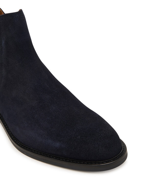 Tommy Hilfiger Tommy Hilfiger Členková obuv s elastickým prvkom Corporate Dressy Suede Chelsea FM0FM05953 Tmavomodrá