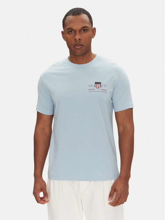 Gant Gant T-krekls Archive Shield 2067004 Gaiši zils Regular Fit