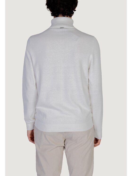 Antony Morato Antony Morato Πουλόβερ COTTON WOOL BLEND YARN WITH JACQUARD 3D Λευκό To Fit