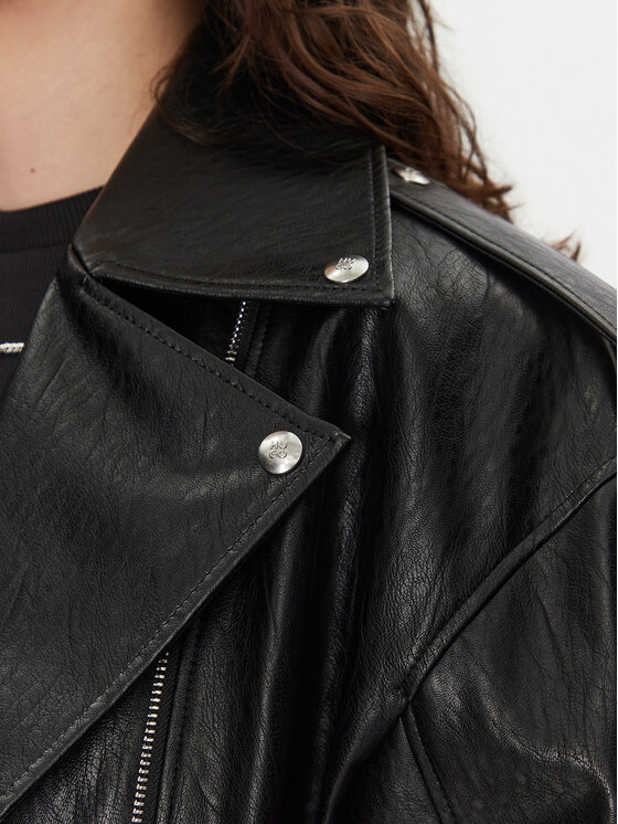 HUGO HUGO Jacke aus Kunstleder Alipha-1 50530031 Schwarz Relaxed Fit