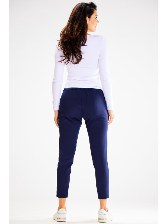 Awama Awama Spodnie damskie A600 Granatowy Basic Fit