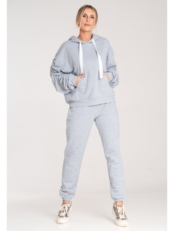 FIGL FIGL Mikina M1055 Šedá Loose Fit