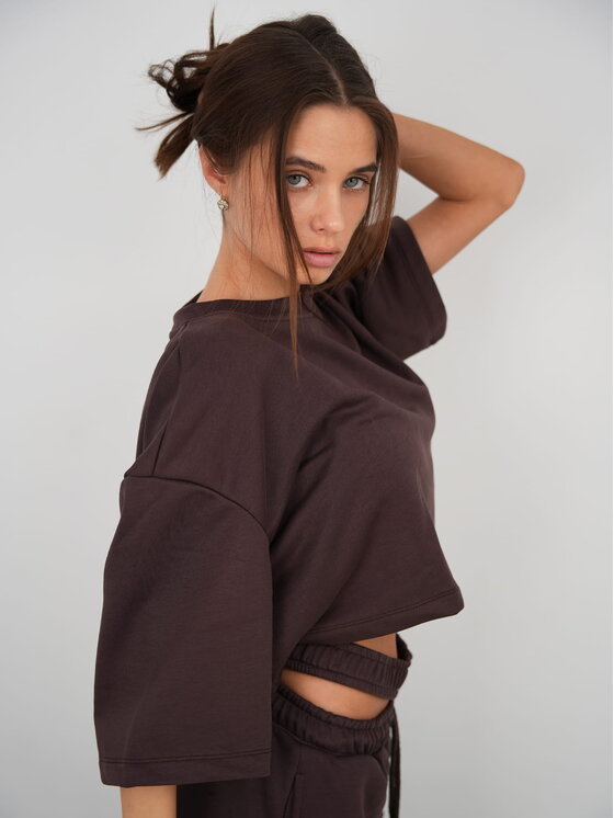 MissDenim MissDenim T-Shirt Crop Top Czarny Oversize
