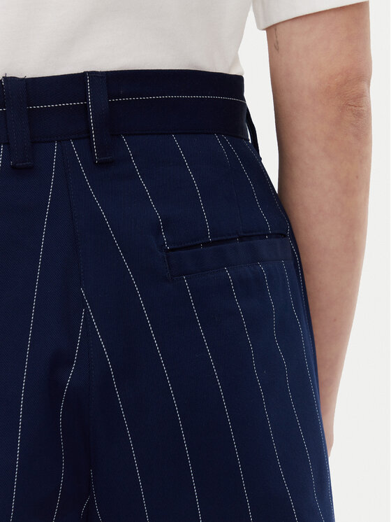adidas adidas Kalhoty z materiálu Pinstripe JJ3482 Tmavomodrá Regular Fit