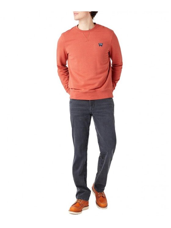 Wrangler Wrangler Felpa SIGN OFF CREW Rosso Regular Fit