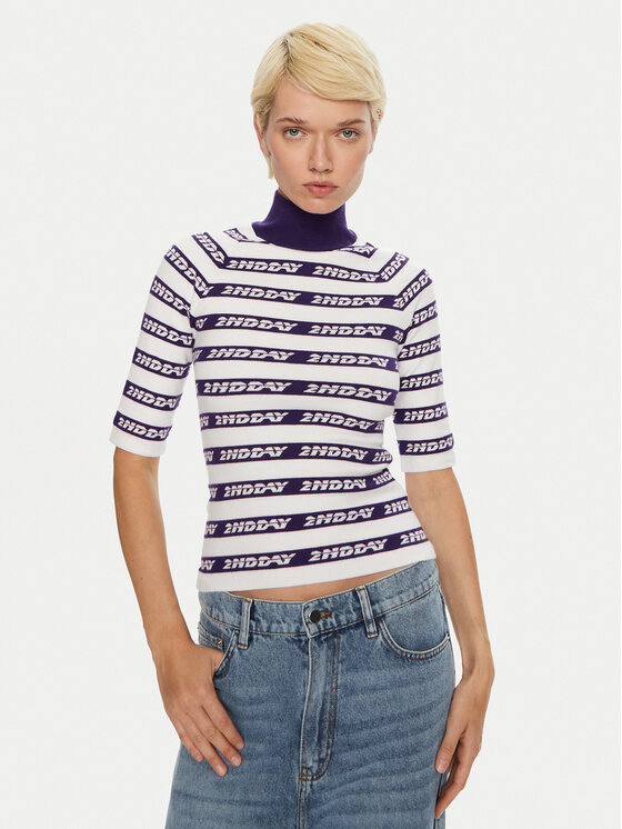 2NDDAY 2NDDAY Пуловер Matt 2245345404 Син Slim Fit