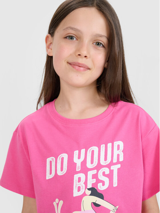 4F 4F T-Shirt HAVE SOME FUN Różowy Regular Fit