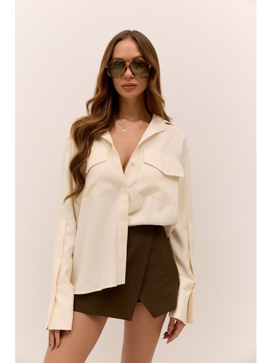Hottie Hot Hottie Hot Camicia MOSSA Écru Oversize