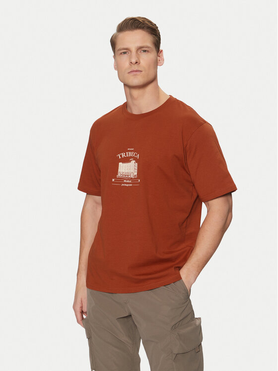 Jack&Jones Jack&Jones Majica Boston 12273400 Rjava Relaxed Fit