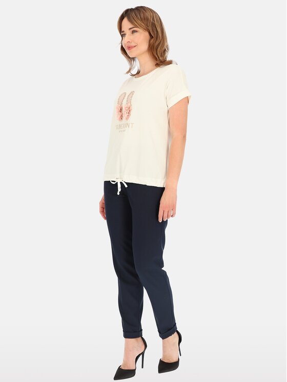 Perso Perso Tričko TCE249000F Écru Regular Fit