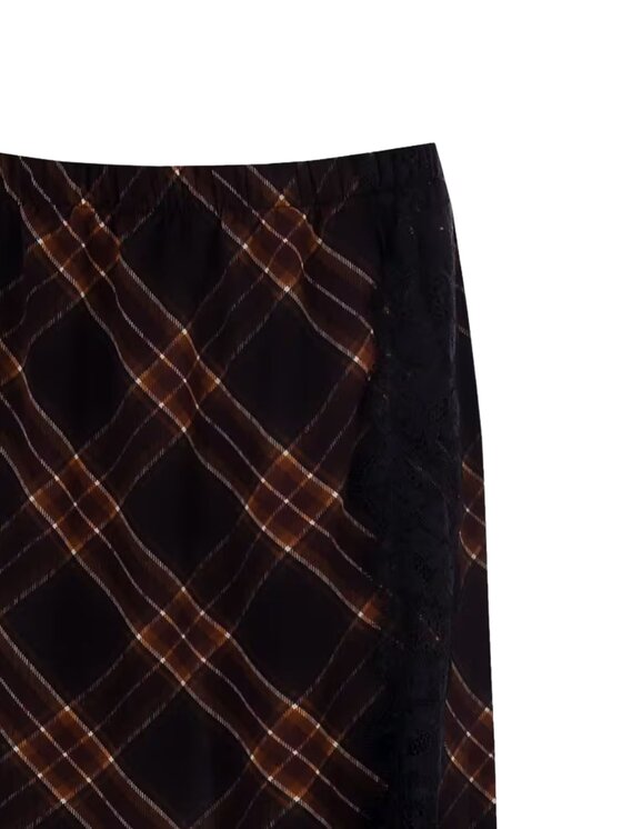 Rinascimento Rinascimento Gonna midi Gonna quadri Marrone Regular Fit