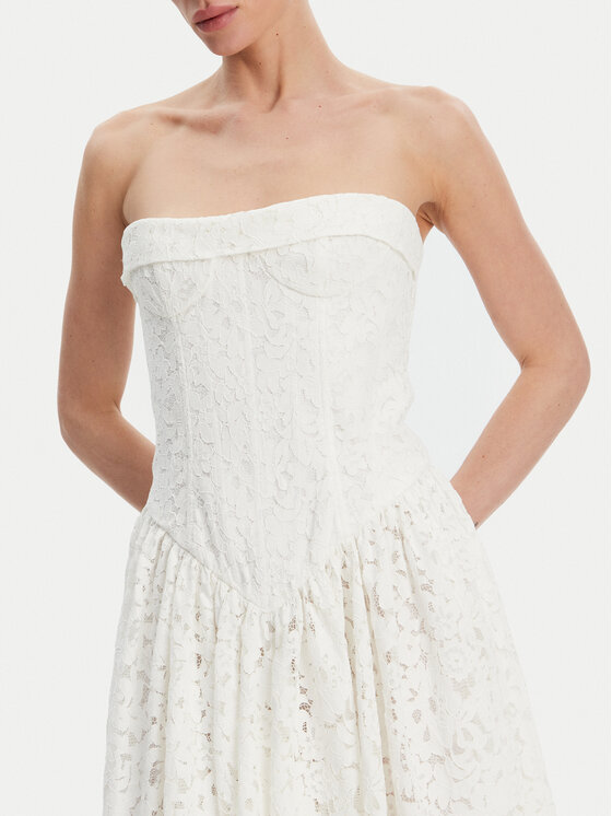 BARDOT BARDOT Kokteiļkleita Felicidad Strapless 59843DB Balts Regular Fit