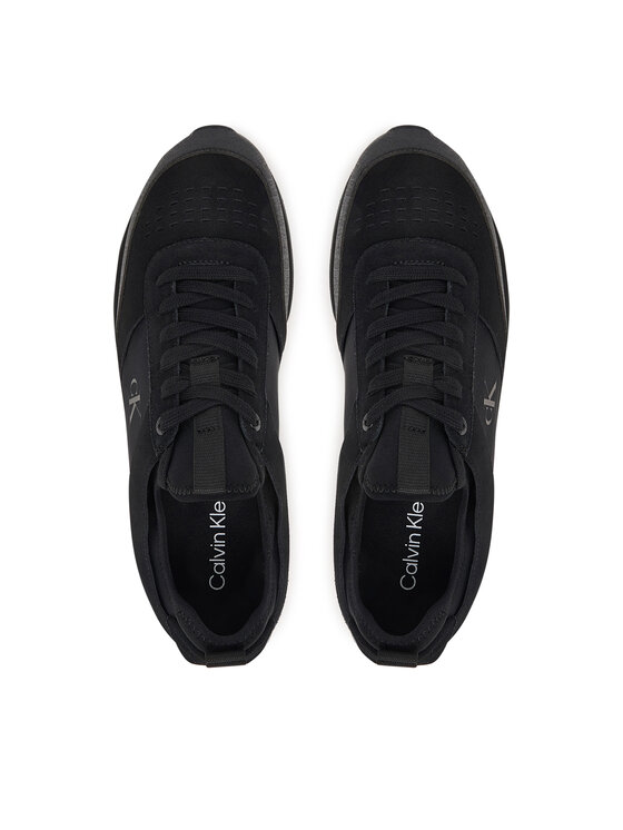 Calvin Klein Calvin Klein Сникърси Retro Runner Sock Laceup Mix HM0HM02305 Черен